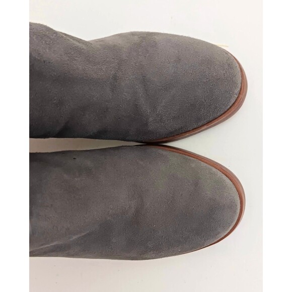 NEW Johnston & Murphy Adley Gray Suede Snake Leather Ankle Boot Block Heel Sz 7 - Picture 5 of 9